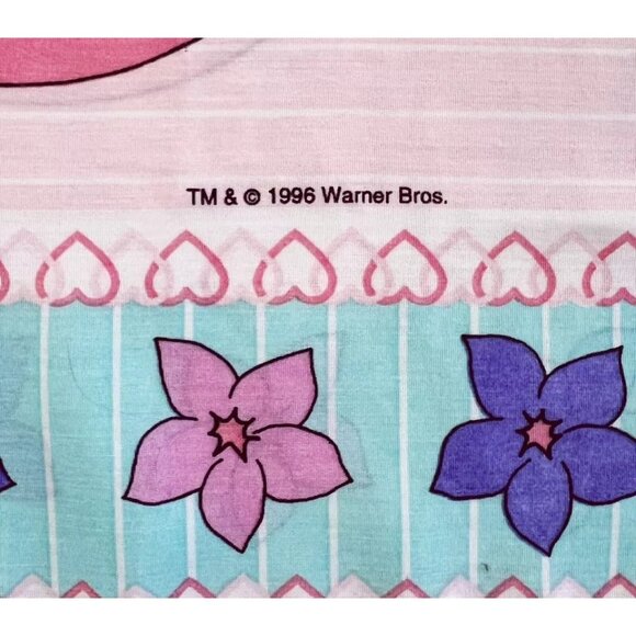 Vintage 1996 BIBB 1 Standard Pillowcase Tweety Sylvester Bugs Bunny Reversable - Picture 7 of 7